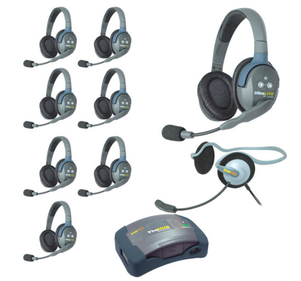 Eartec HUB9DMON UltraLITE 9-Person HUB Intercom System with Monarch Headset